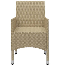 3-tlg. Garten-Essgruppe Beige Poly Rattan und Glas