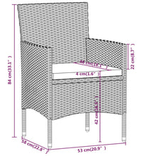 5-tlg. Garten-Essgruppe Poly Rattan und Hartglas Grau