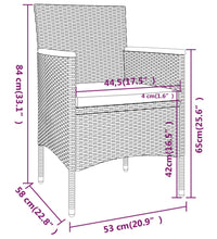 5-tlg. Garten-Essgruppe Poly Rattan und Hartglas Schwarz