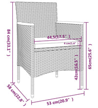 5-tlg. Garten-Essgruppe Poly Rattan & Massivholz Akazie Schwarz