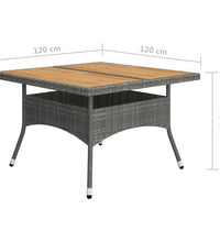 9-tlg. Garten-Essgruppe Poly Rattan und Akazienholz Grau