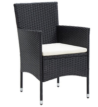 5-tlg. Garten-Bistro-Set Poly Rattan Massivholz Akazie Schwarz