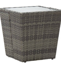 5-tlg. Garten-Bistro-Set Poly Rattan und Hartglas Grau