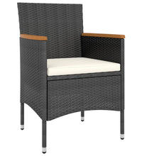 5-tlg. Garten-Bistro-Set Poly Rattan Massivholz Akazie Schwarz