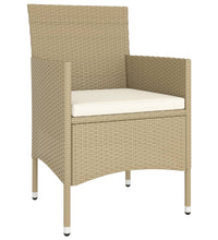 5-tlg. Garten-Bistro-Set Poly Rattan und Hartglas Beige