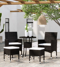 5-tlg. Garten-Lounge-Set Poly Rattan Schwarz