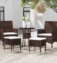 5-tlg. Garten-Lounge-Set Poly Rattan Braun