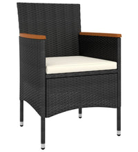 5-tlg. Garten-Lounge-Set Poly Rattan Schwarz