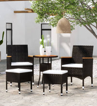 5-tlg. Garten-Lounge-Set Poly Rattan Schwarz