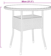 3-tlg. Garten-Essgruppe Poly Rattan Grau