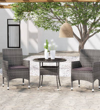 3-tlg. Garten-Essgruppe Poly Rattan Grau