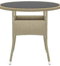 3-tlg. Garten-Essgruppe Poly Rattan Beige