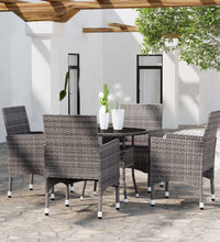 5-tlg. Garten-Essgruppe Poly Rattan Grau