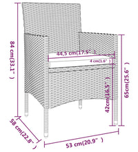 5-tlg. Garten-Essgruppe Poly Rattan Grau