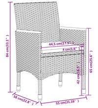 5-tlg. Garten-Essgruppe Poly Rattan Schwarz