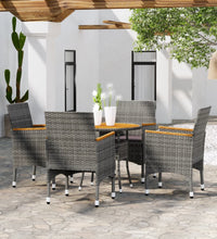 5-tlg. Garten-Essgruppe Poly Rattan Grau