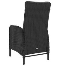 3-tlg. Garten-Essgruppe Poly Rattan und Glas Schwarz