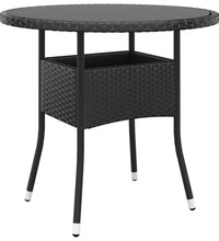 3-tlg. Garten-Bistro-Set Poly Rattan Schwarz