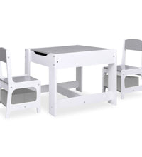 Kindertisch mit 2 Stühlen Weiß MDF