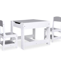 Kindertisch mit 2 Stühlen Weiß MDF