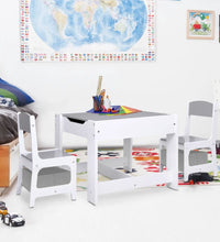 Kindertisch mit 2 Stühlen Weiß MDF
