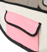 Faltbarer Welpenlaufstall mit Tragetasche Rosa 90x90x58 cm