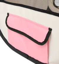 Faltbarer Welpenlaufstall mit Tragetasche Rosa 110x110x58 cm