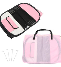 Faltbarer Welpenlaufstall mit Tragetasche Rosa 145x145x61 cm