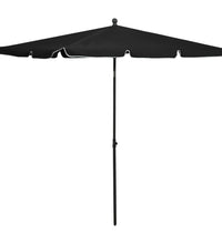 Sonnenschirm mit Mast 210x140 cm Schwarz