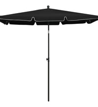 Sonnenschirm mit Mast 210x140 cm Schwarz