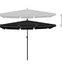 Sonnenschirm mit Mast 210x140 cm Schwarz
