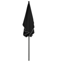 Sonnenschirm mit Mast 210x140 cm Schwarz