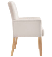 Esszimmersessel mit Armlehnen 2 Stk. Beige Stoff