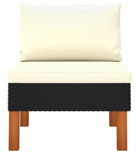 Mittelsofas 2 Stk. Poly Rattan und Eukalyptus Massivholz