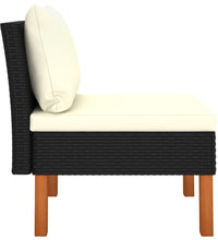 Mittelsofas 2 Stk. Poly Rattan und Eukalyptus Massivholz