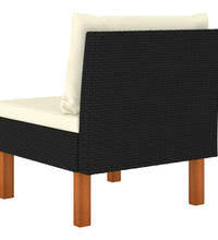 Mittelsofas 2 Stk. Poly Rattan und Eukalyptus Massivholz