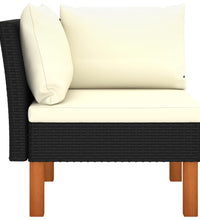 Ecksofas 2 Stk. Poly Rattan und Eukalyptus Massivholz