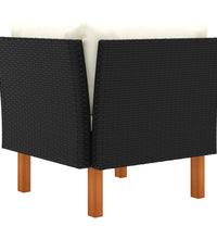 Ecksofas 2 Stk. Poly Rattan und Eukalyptus Massivholz
