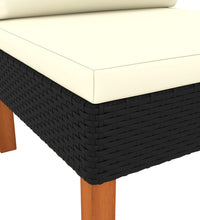 Mittelsofas 3 Stk. Poly Rattan und Eukalyptus Massivholz