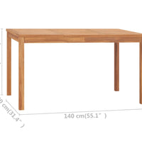 Garten-Esstisch 140x80x77 cm Massivholz Teak