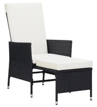 3-tlg. Garten-Lounge-Set mit Kissen Poly-Rattan Schwarz