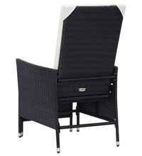 3-tlg. Garten-Lounge-Set mit Kissen Poly-Rattan Schwarz