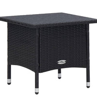 3-tlg. Garten-Lounge-Set mit Kissen Poly-Rattan Schwarz