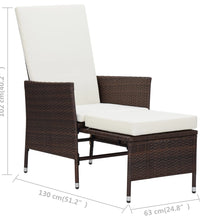 3-tlg. Garten-Lounge-Set mit Auflagen Poly Rattan Braun