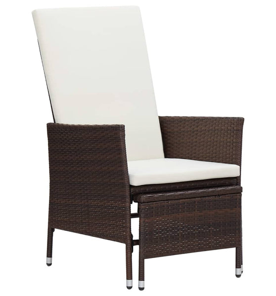 3-tlg. Garten-Lounge-Set mit Auflagen Poly Rattan Braun