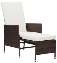 3-tlg. Garten-Lounge-Set mit Auflagen Poly Rattan Braun