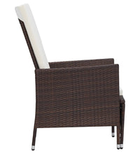 3-tlg. Garten-Lounge-Set mit Auflagen Poly Rattan Braun