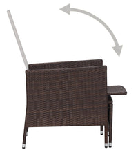 3-tlg. Garten-Lounge-Set mit Auflagen Poly Rattan Braun