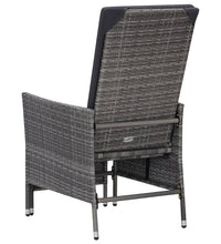 3-tlg. Garten-Lounge-Set mit Kissen Poly Rattan Grau