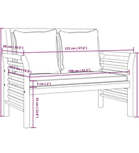 3-tlg. Garten-Lounge-Set mit Kissen Massivholz Akazie